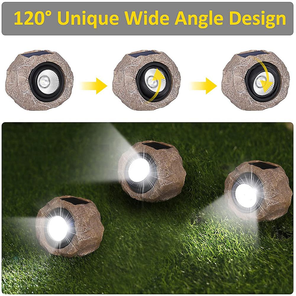 2 Pcs Solar Lights Outdoor Decorative， Super Bright Solar Spot Garden Lights， Solar Rock Lights，ip6