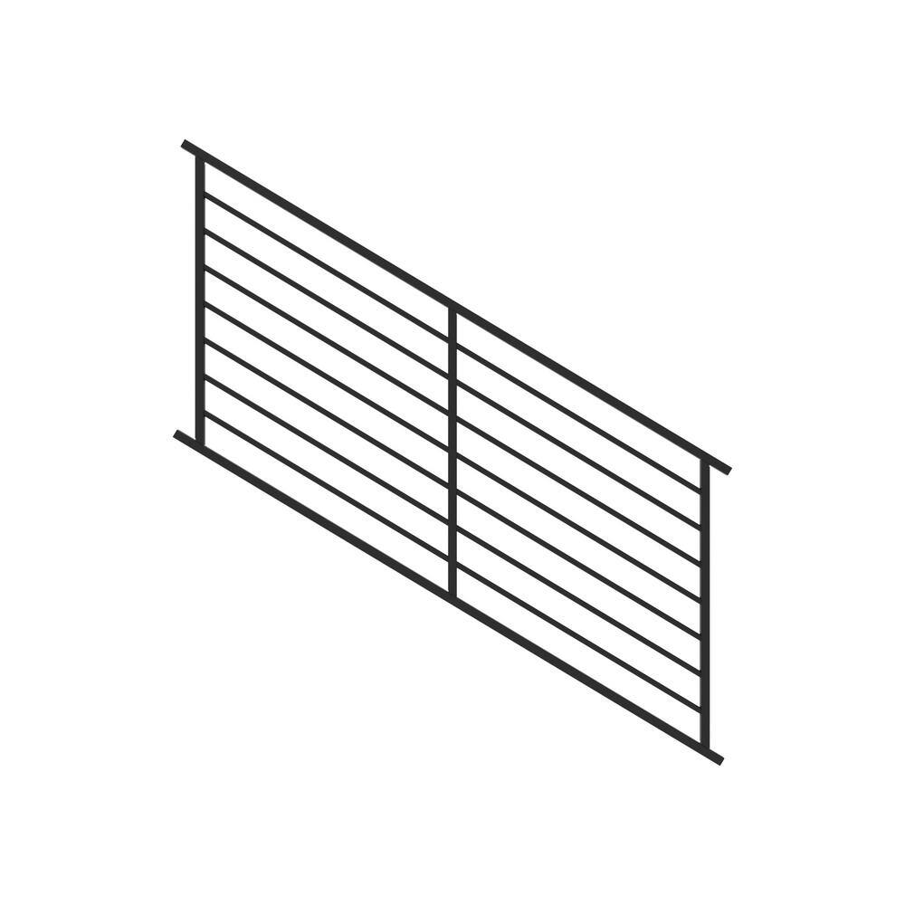 FORTRESS Fe26 Axis 34 in. H x 6 ft. W Black Steel Railing Stair Panel 53034748