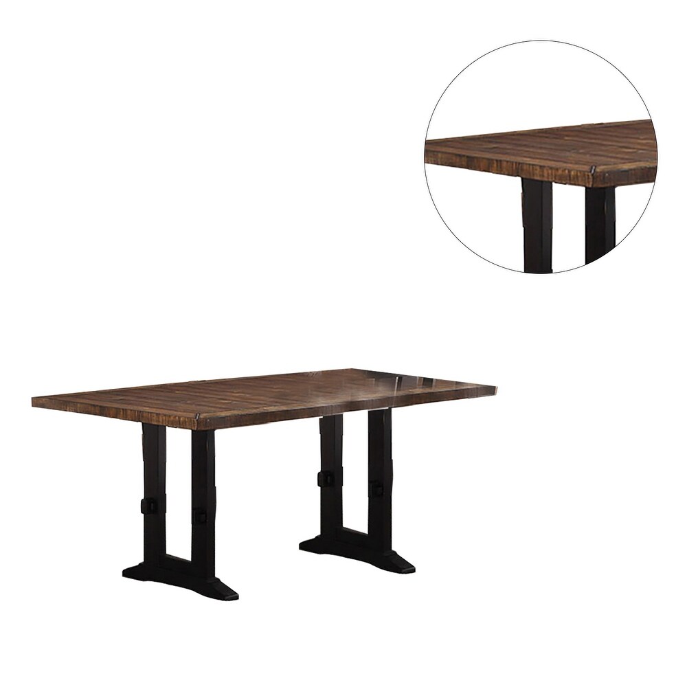 Rectangular Dining Table in Brown and Black