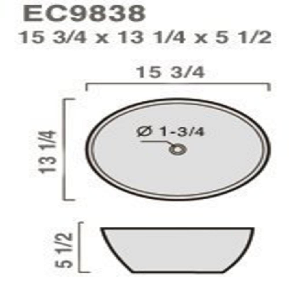 Elanti Oval Vessel Bathroom Sink in White EC9838