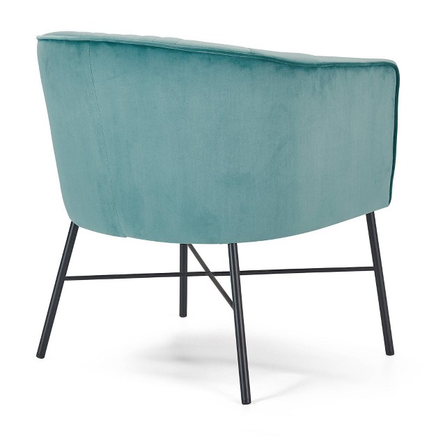 Leone Tufted Accent Chair Teal Adore Decor