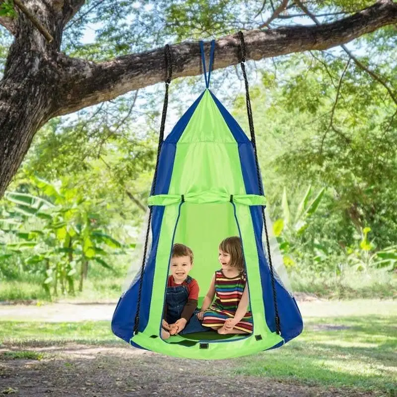 40'' Kids Hanging Tent Swing Saucer Chair Swing Tent Set