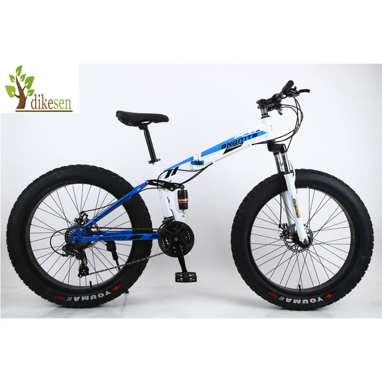 2023 Factory 26 Inch Beach Bike Fat Tire Snow Mountain Bicycle with Double Disc brake folding bicicletas Cheap big tire MTB bike