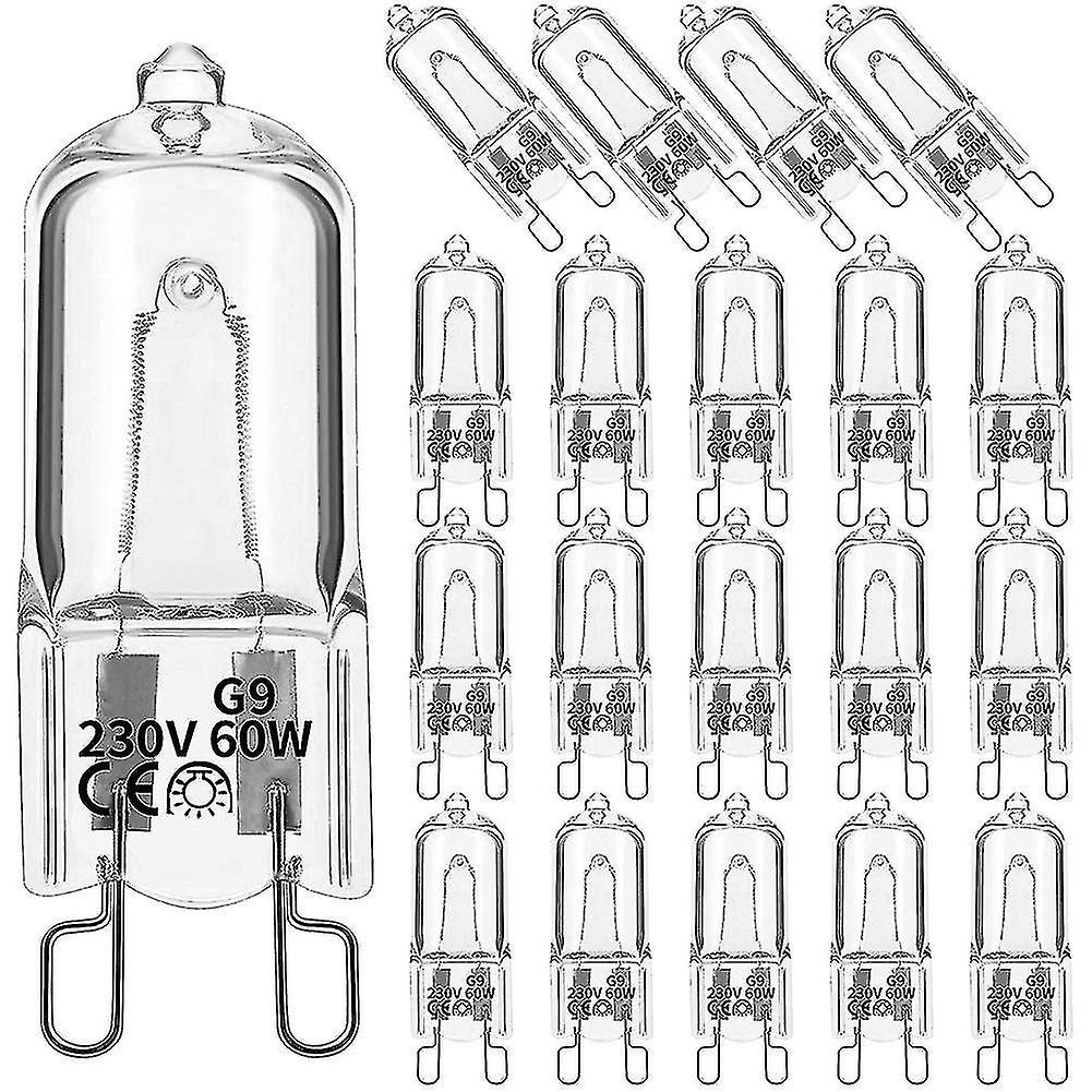 20pcs G9 Halogen Light Bulbs，60w Clear Halogen Lamps Dimmable，warm White 2800k For Chandeliers，pend