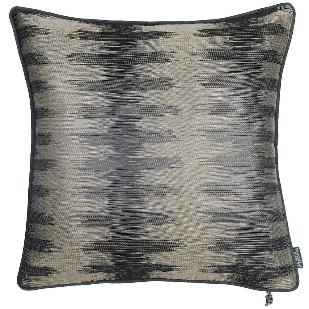 Porch   Den Price Black/ Grey Jacquard Throw Pillow Cover (Set of 2)