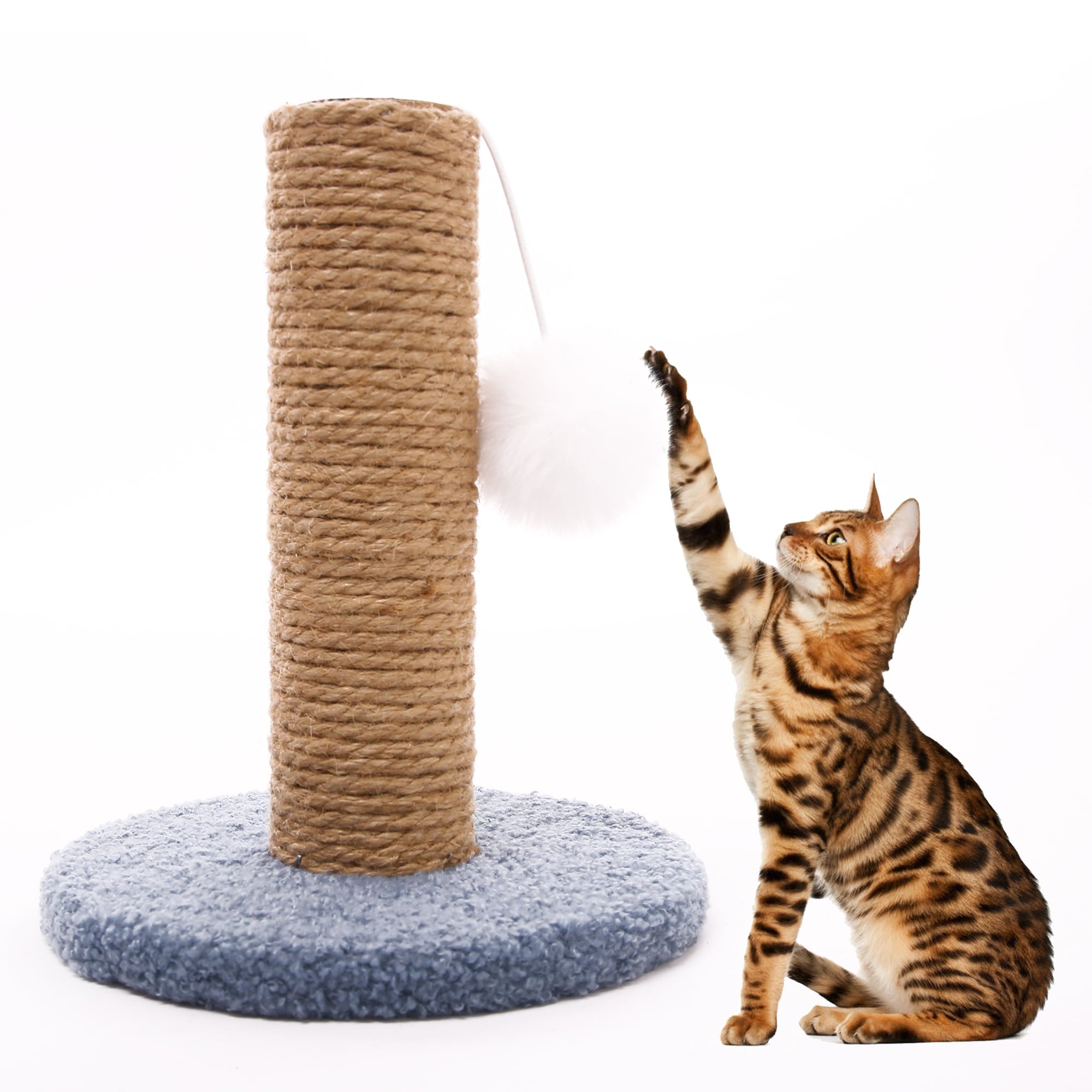 PUMYPOREITY Cat Scratching Post， Sisal Scratch Posts with Hanging Ball， Durable Sisal Rope Claw Scratcher for Cats， Pet Scratch Sturdy Scratcher Pole Tower