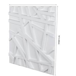 Art3dwallpanels 19.7 in. x 19.7 in. x 1 in. 3D PVC Decorative Wall Panel Matt White (12-Pack) A100hd45