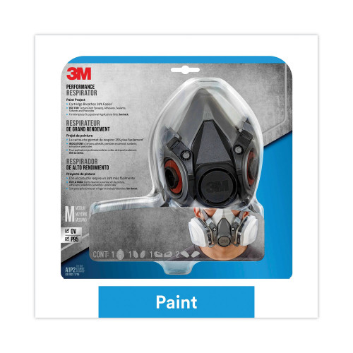 3M Half Facepiece Paint Spray/Pesticide Respirator， Medium (6211PA1A)