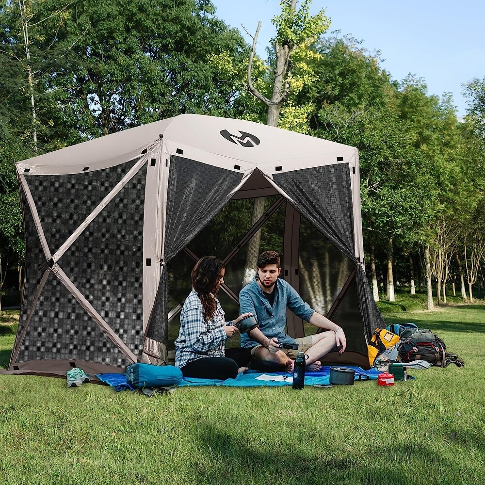 Exacme Portable Gazebo Pop up Tent for Camping  Outdoor Four Sides Pop up Clam Screen Tent with Canopy Shelter  1024 5PC