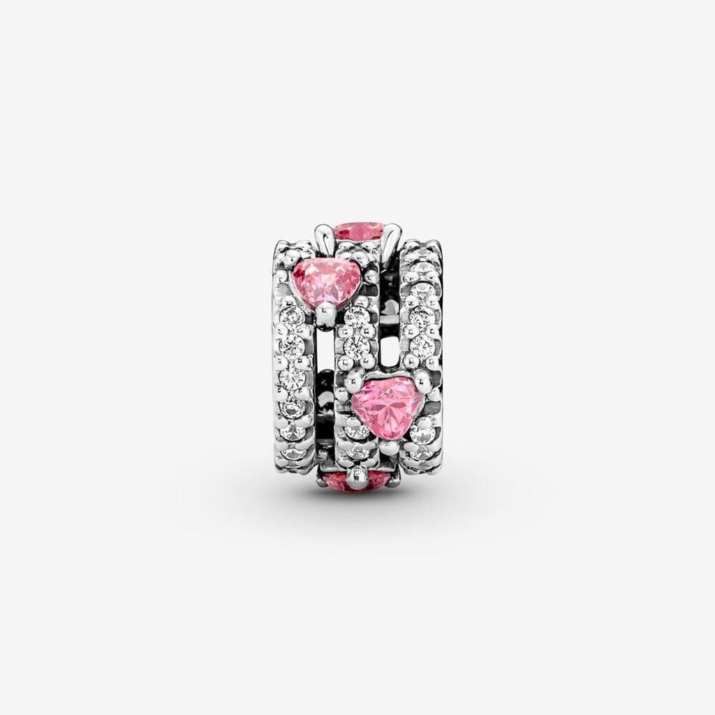 PANDORA  Sparkling Triple Halo Hearts Charm