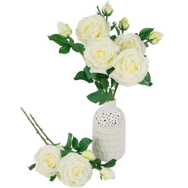 real touch™ white artificial rose stems set of 6 26