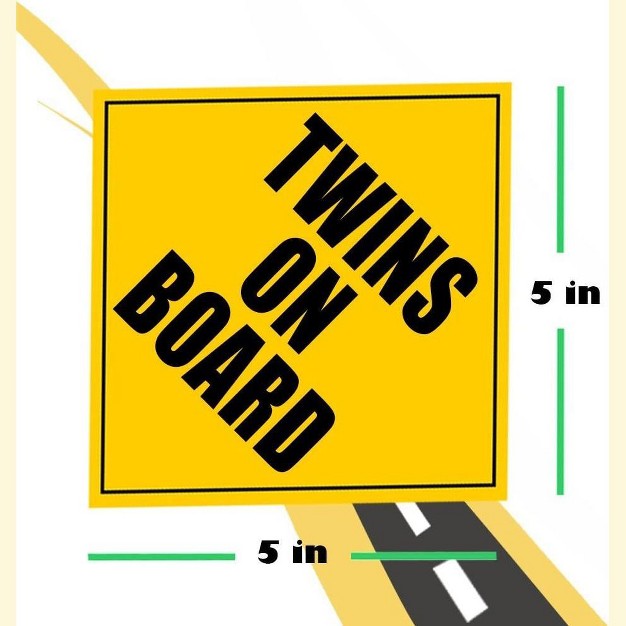 Zone Tech Twins On Board Magnet Safe Caution Safety Sign Children Magnetic