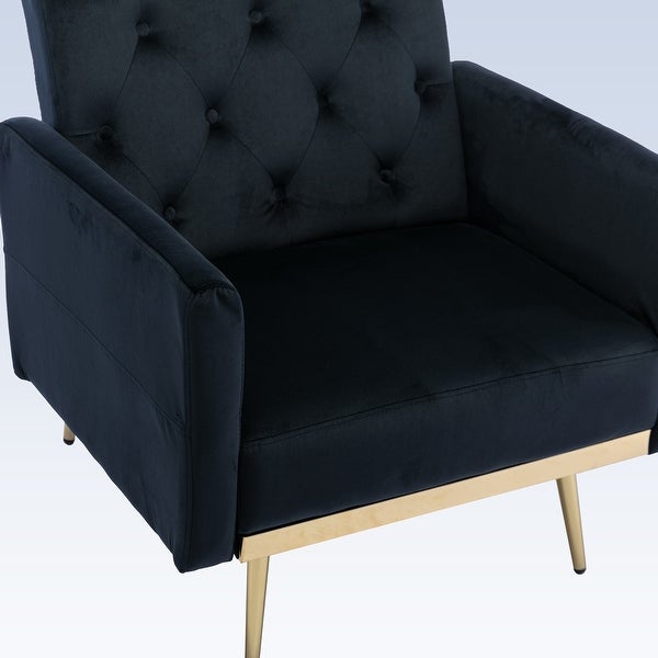 Modern Comfortable Velvet Accent Chair with Ottoman for Living Room