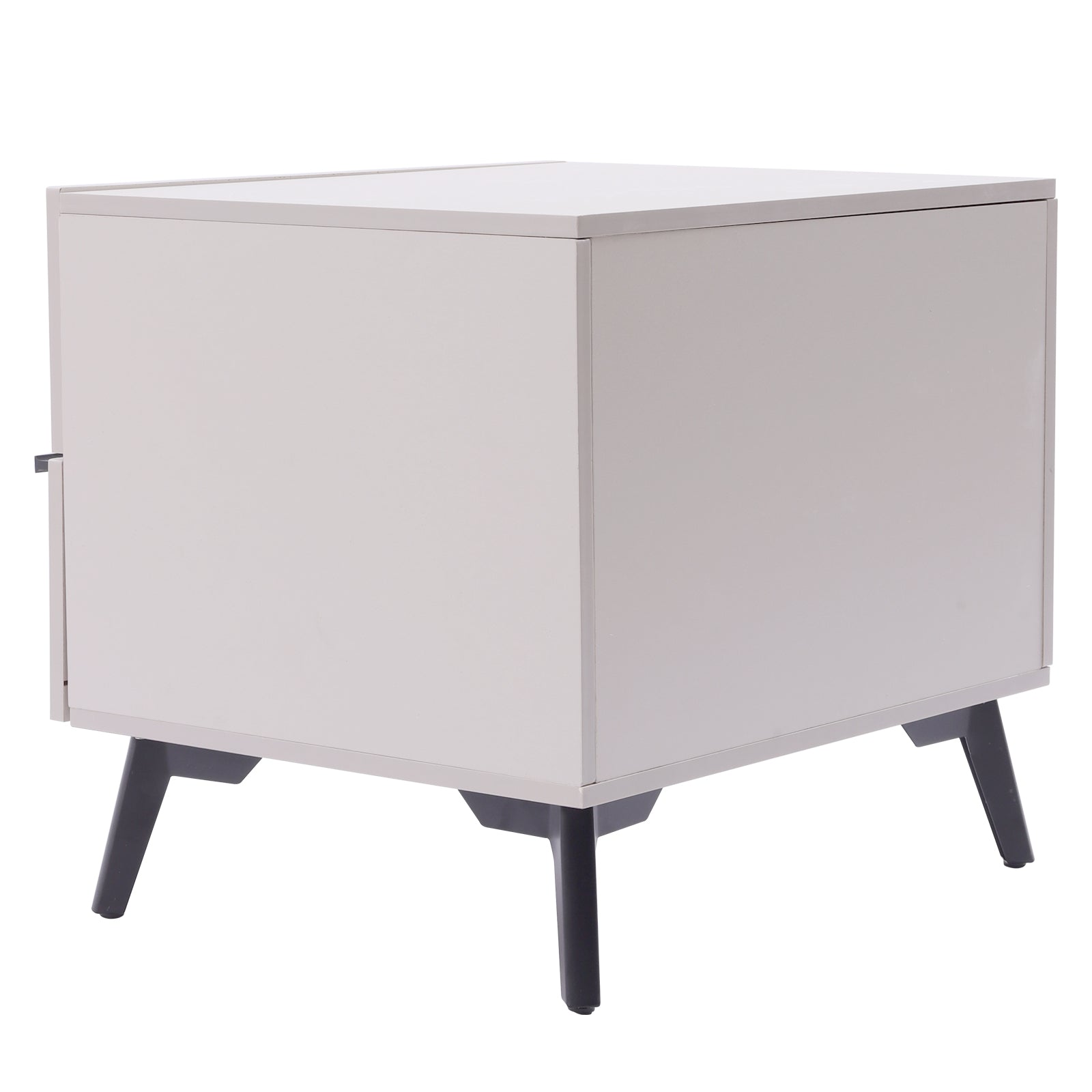 Loyalheartdy 2 Drawers Classic Nightstand, Modern White Wooden Bedside Table Bedroom Night Table Sofa End Table 19x16x17In