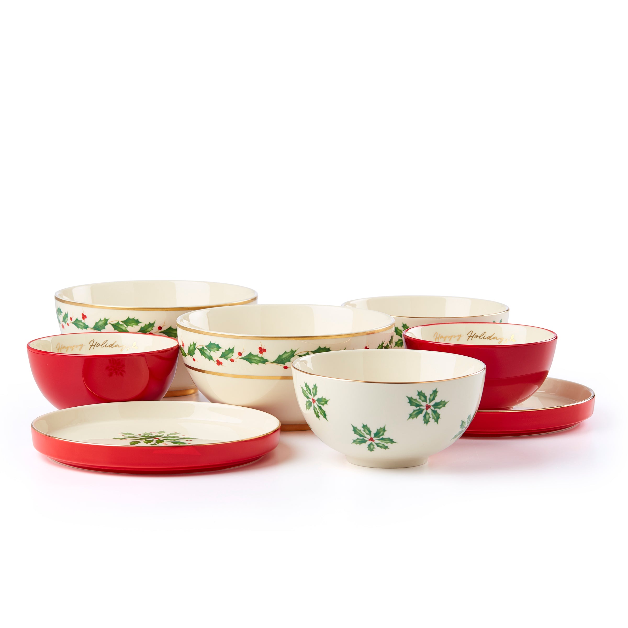 Holiday Luna 8-Piece Nesting Dinnerware Set