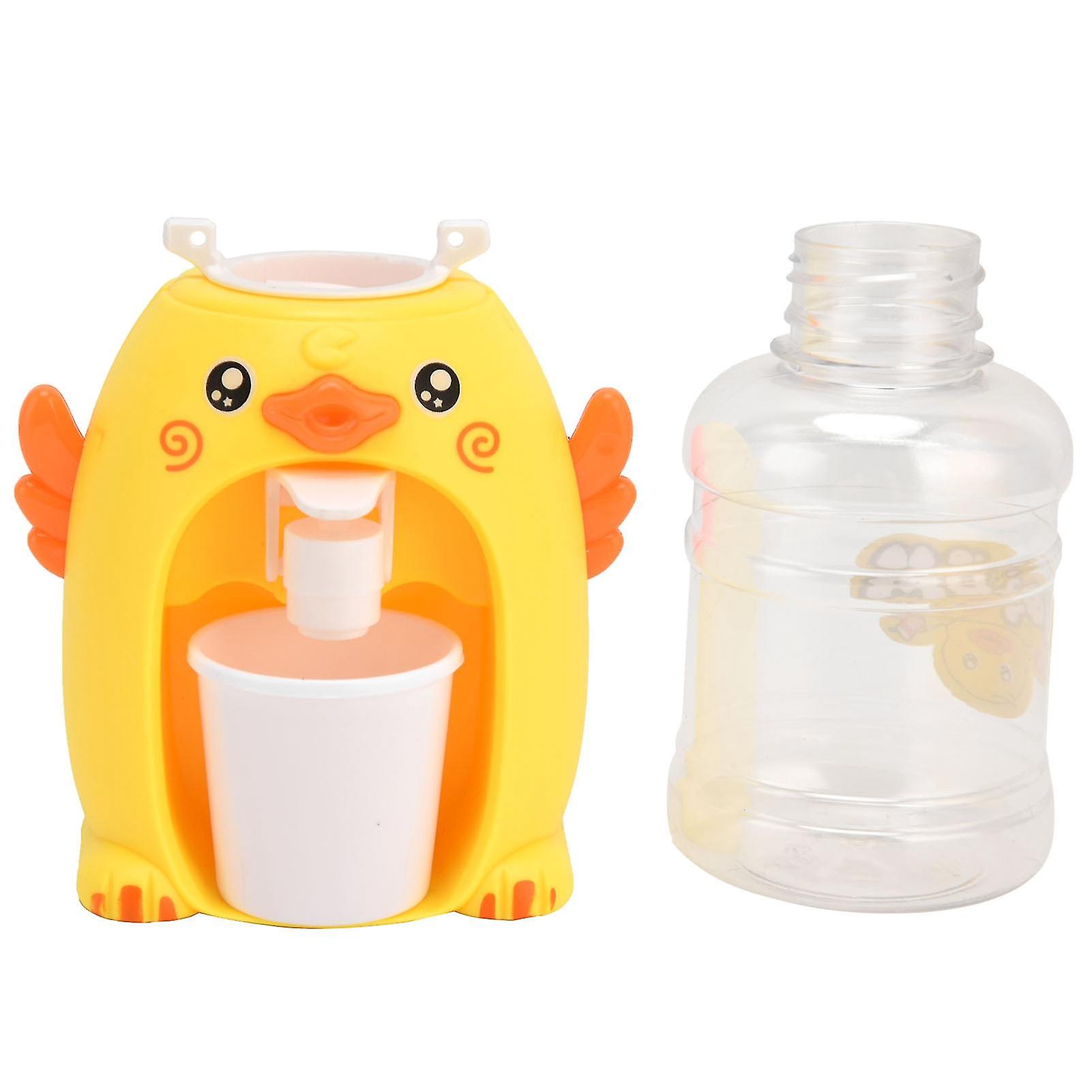 Mini Cartoon Drink Water Dispenser Toy Simulation Water Dispenser Kitchen Toy for ChildrenYellow Duck