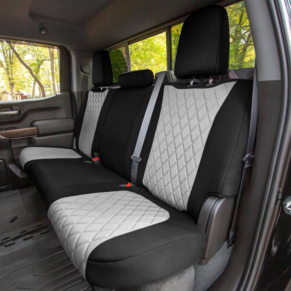 FH Group Neoprene Custom Fit Seat Covers for 2019-2022 GMC Sierra 1500 2500HD 3500HD Base to SLE DMCM5009GRAY-FULL