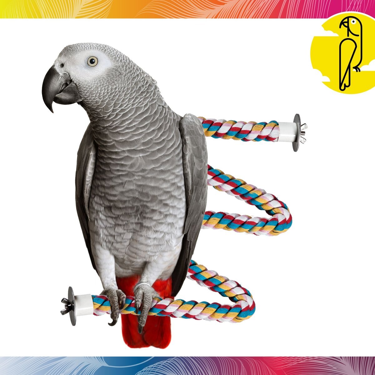 Caitec Featherland Paradise Cotton Zig Zag Perch Bird Toy