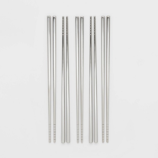 5pk Stainless Steel Chopsticks Set