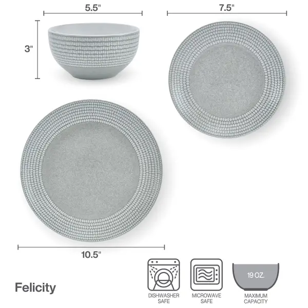 Pfaltzgraff 12-Piece Felicity Dinnerware Set