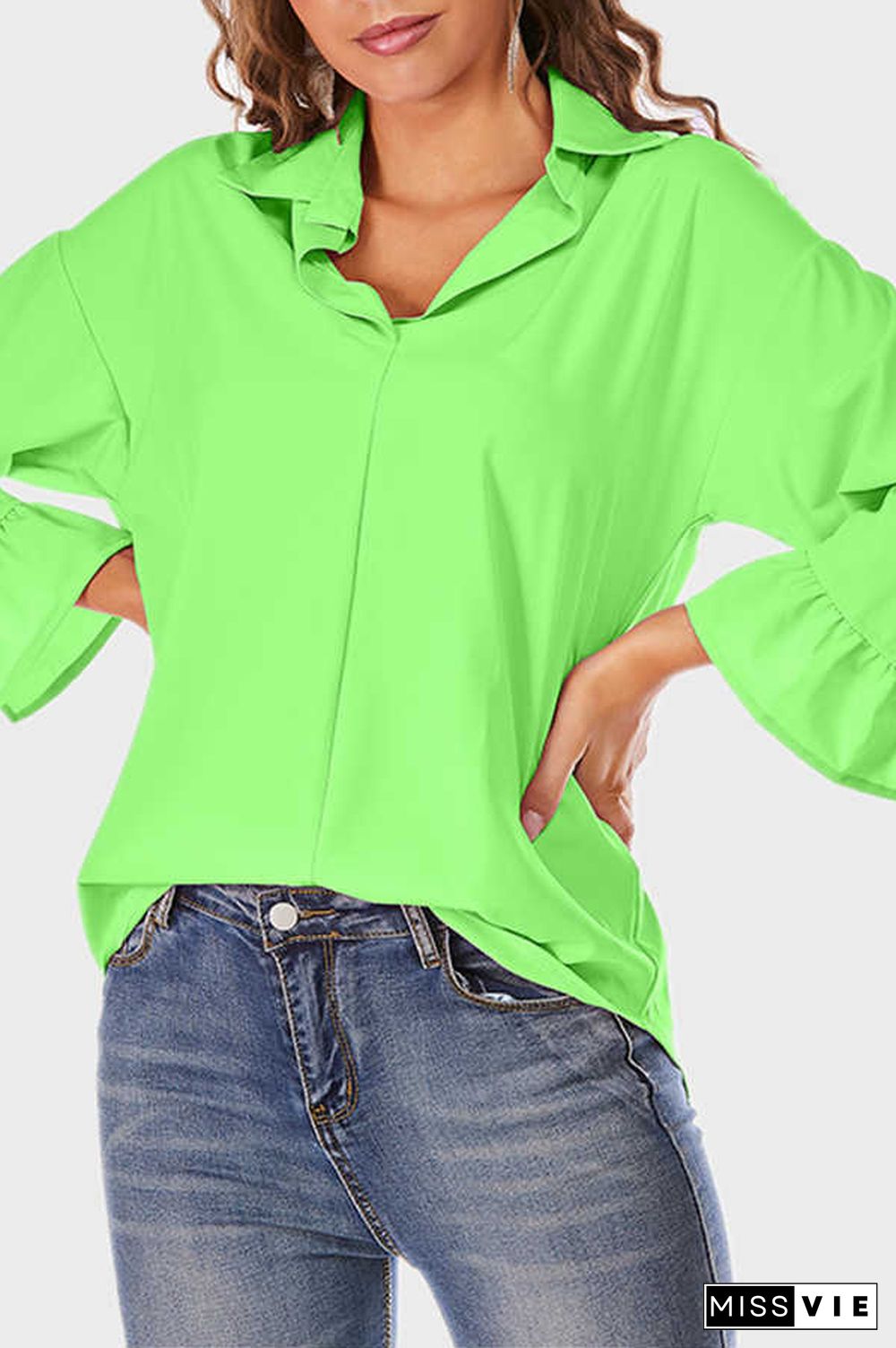 Fashion Casual Loose Solid Color Shirt