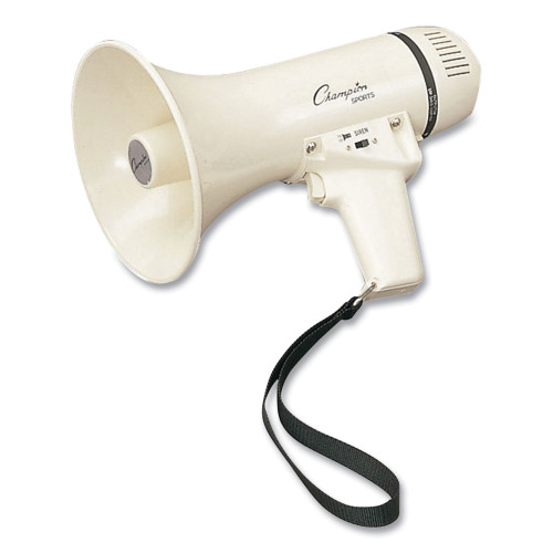 Champion Sports Megaphone， 4-8W， 400 Yard Range， White (MP4W)