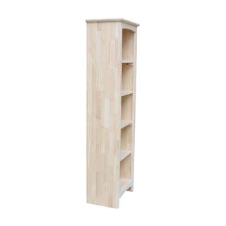 International Concepts Brooklyn 60 in. Unfinished Wood 5 Shelf Standard Bookcase with Adjustable Shelves SH-18260A