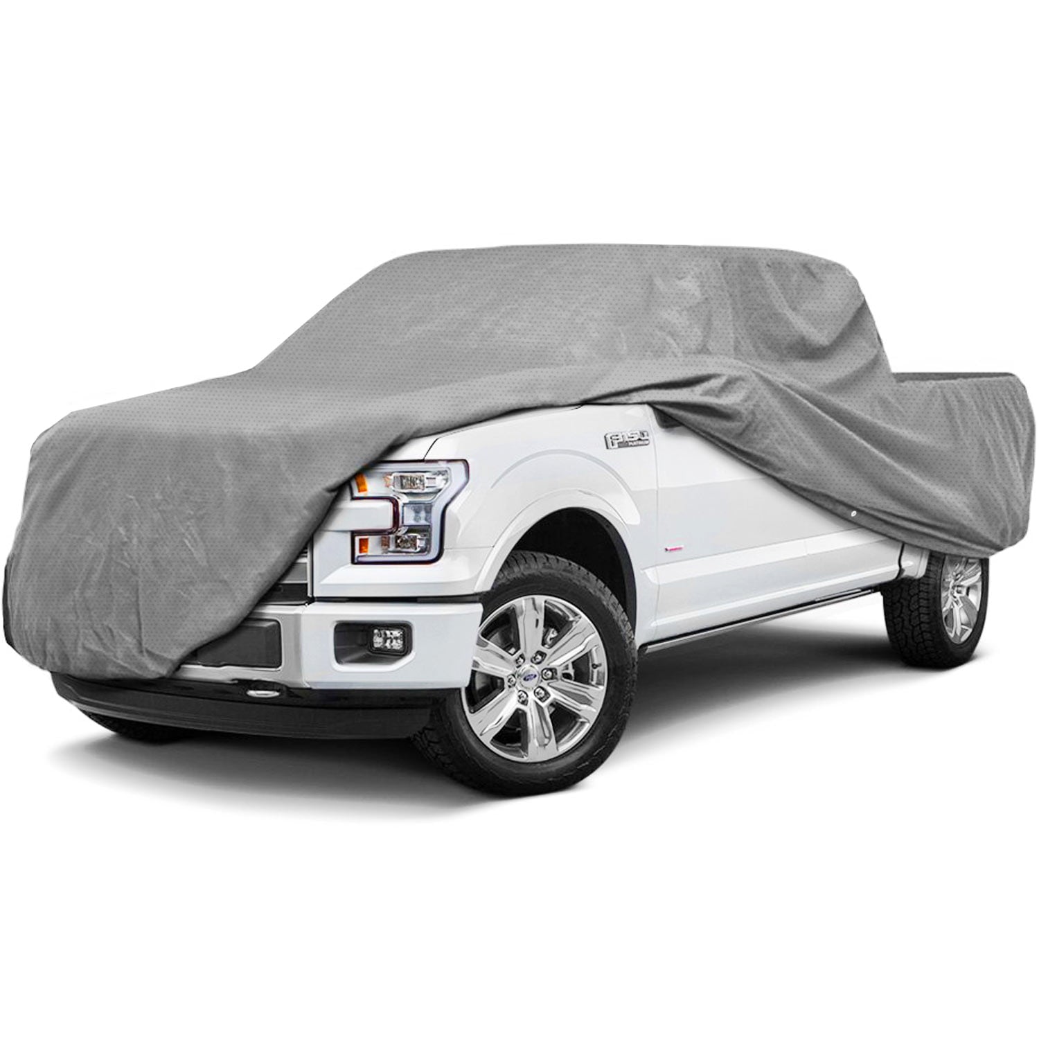 NEH Superior Pickup Truck Cover - Waterproof All Weather Breathable Outdoor Indoor - Gray Color - Fits Dually Pickup Trucks with Crew Cab， Long Bed up to 22' Length (264