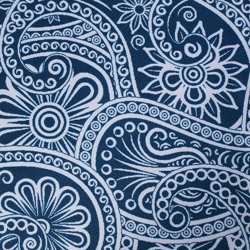 84 Zippered Outdoor Tablecloth with Printed Blue Paisley Design