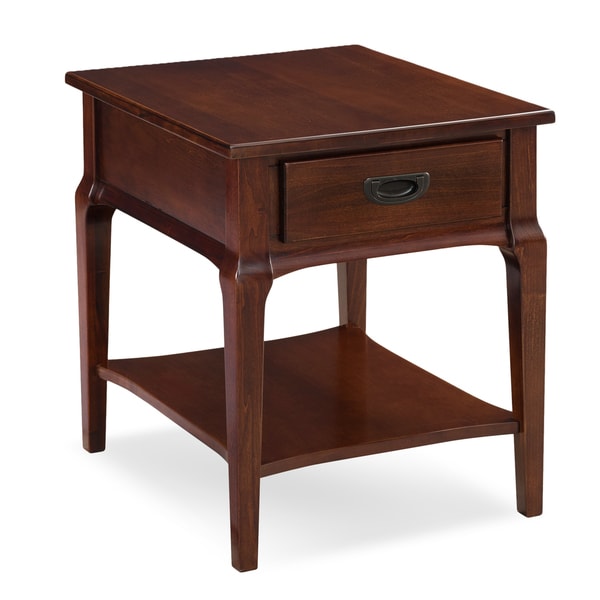 KD Furnishings Brown Wood 1-drawer End Table