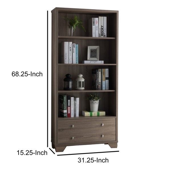 Wooden Display Cabinet， Dark taupe Brown