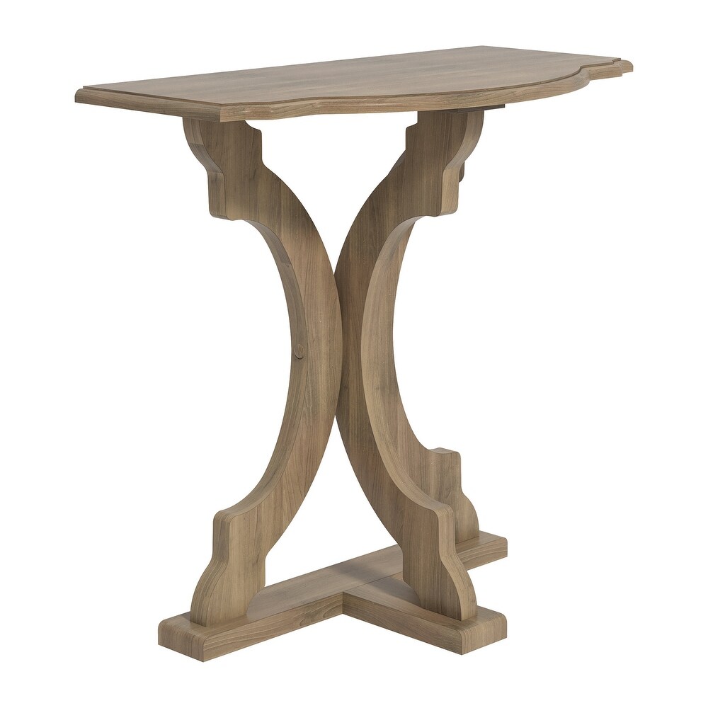 GALANO Doynton Half Moon Solid Wood Side Table