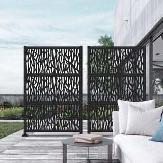 Barrette Outdoor Living Matte Black Aluminum Decorative Screen Panel Frame Kit 73050431