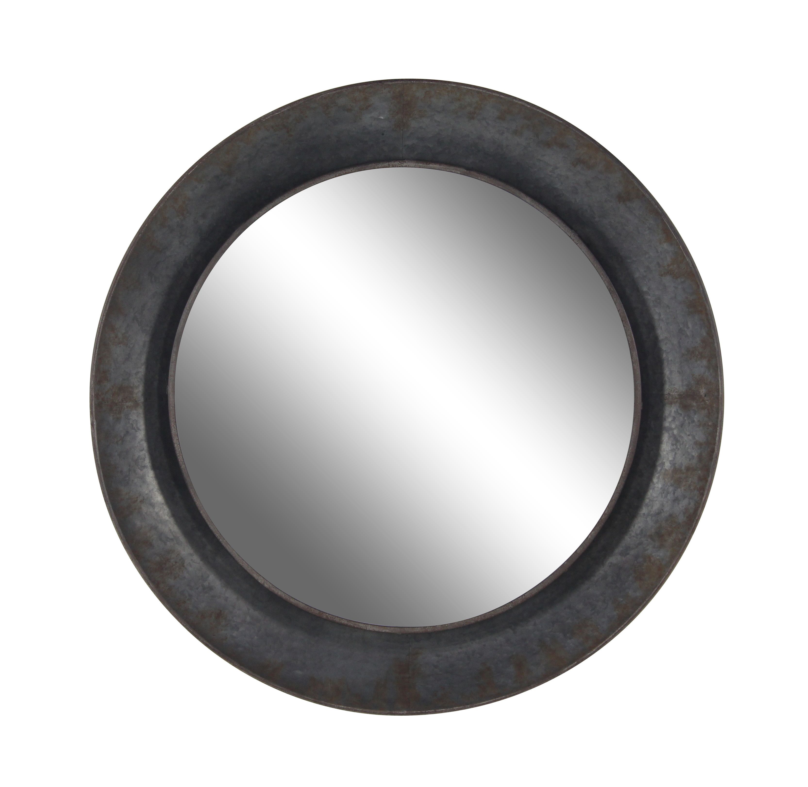 Grey Industrial Metal Wall Mirror 35 x 35