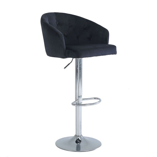 Velvet Bar Stool with Backrest and Footrest， Counter Height Bar Chair