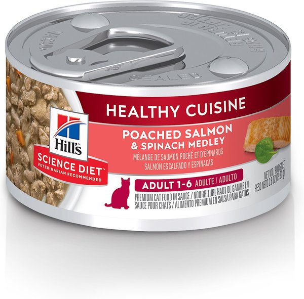 Hill's Science Diet Adult Healthy Cuisine Poached Salmon and Spinach Medley Canned Cat Food