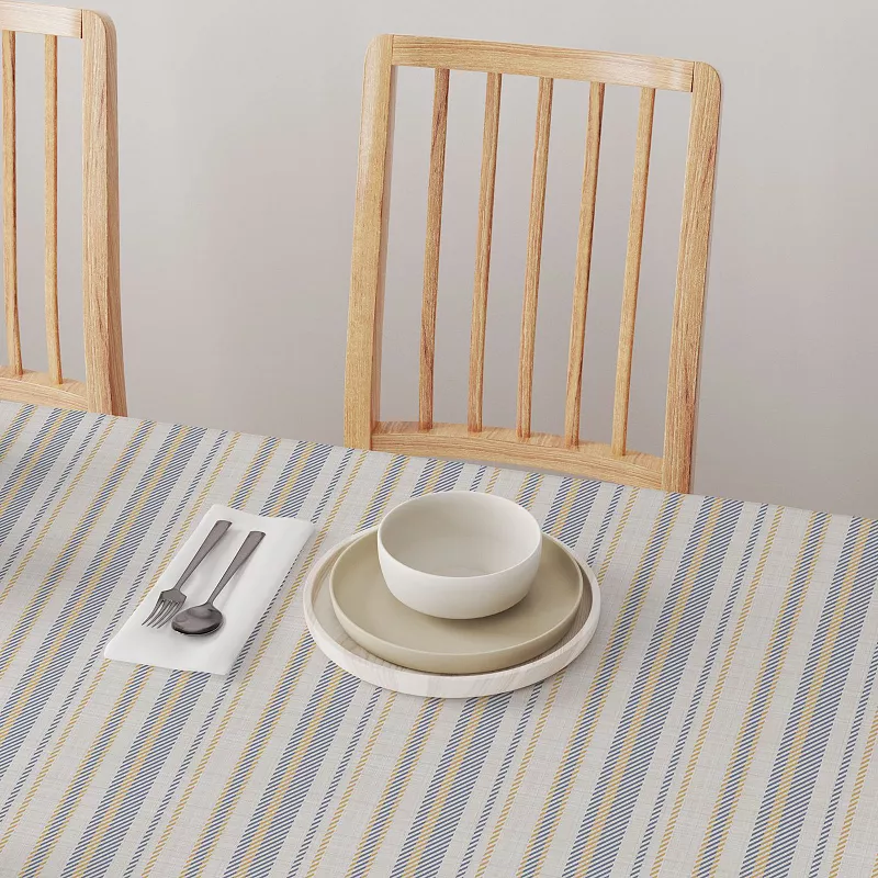 Square Tablecloth， 100% Cotton， 60x60， Country Kitchen Stripe