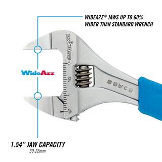 Channellock Slim Jaw WideAzz 8 in. Adjustable Wrench with Code Blue Comfort Grip 8SWCB