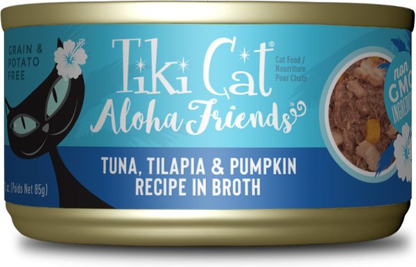 Tiki Cat Aloha Friends Tuna with Tilapia and Pumpkin Grain-Free Wet Cat Food