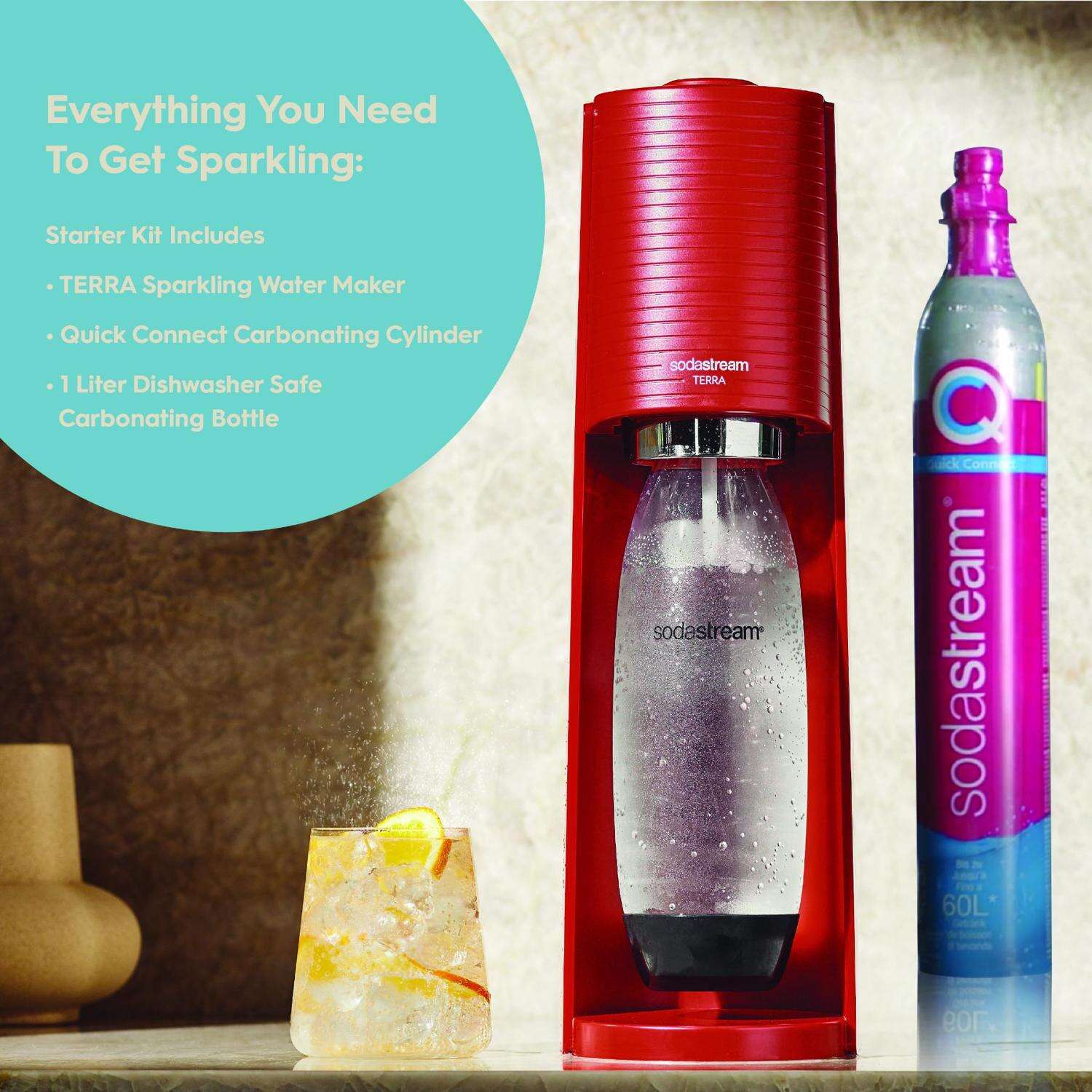 SodaStream Terra Red 1 L Soda Maker 1 pk