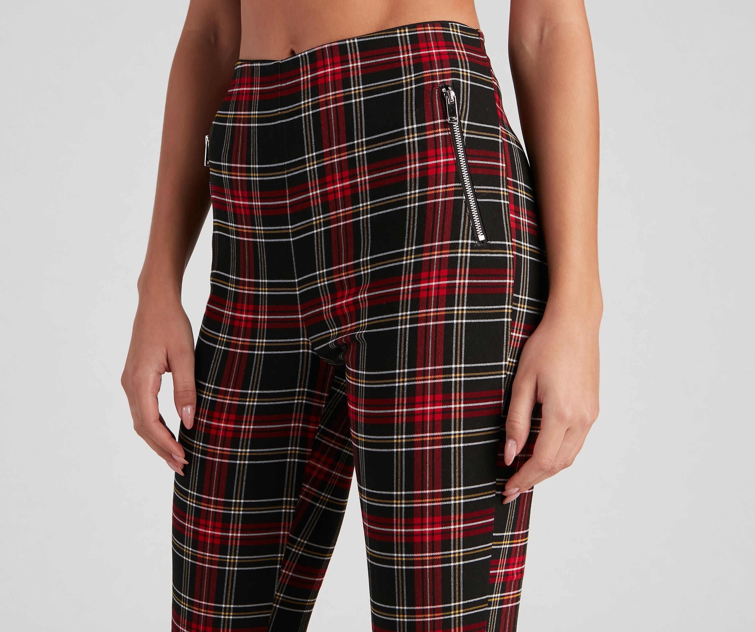 Perfect In Plaid High-Rise Pants