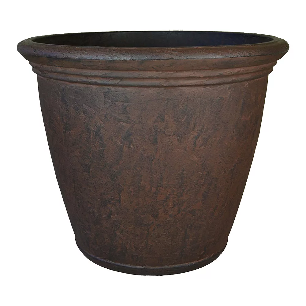 Sunnydaze 15.25 in Anjelica Polyresin Planter with UV-Resistance - Rust