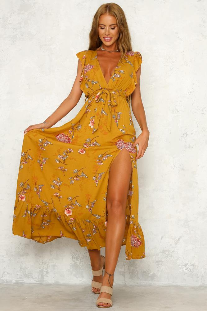 Heart Of Steel Maxi Dress Mustard