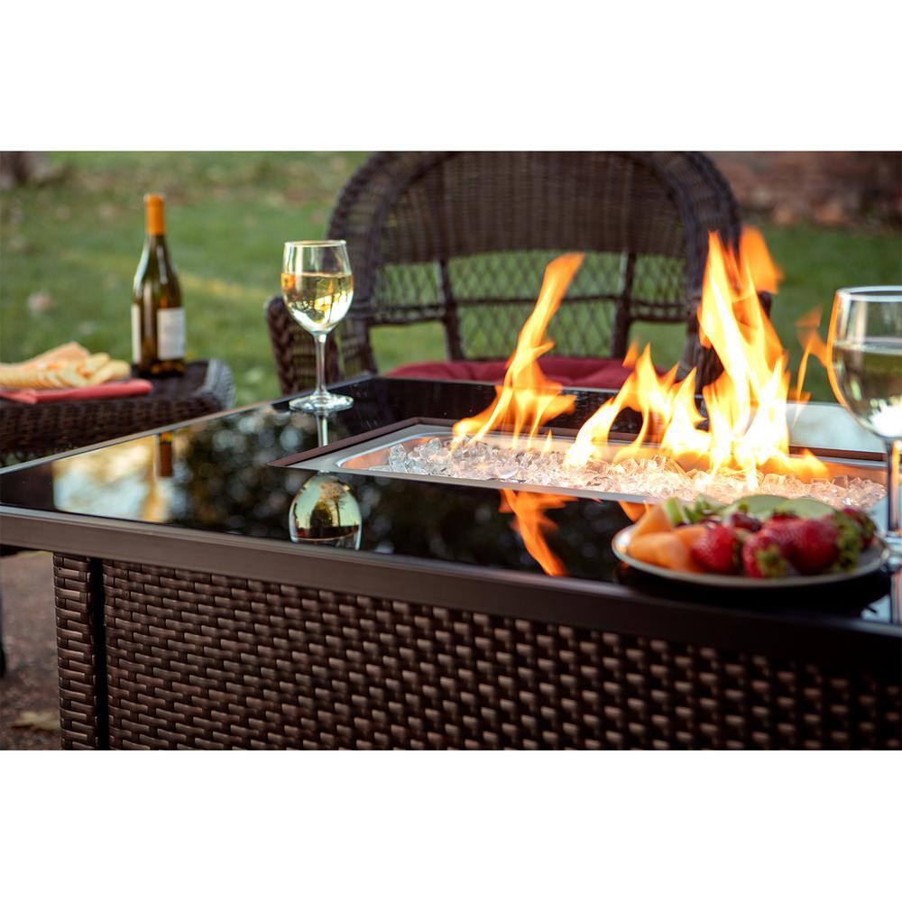 Endless Summer 40000 BTU BrownBlack Rectangular Metal LP Gas Outdoor Fire Pit Table GAD17401SP