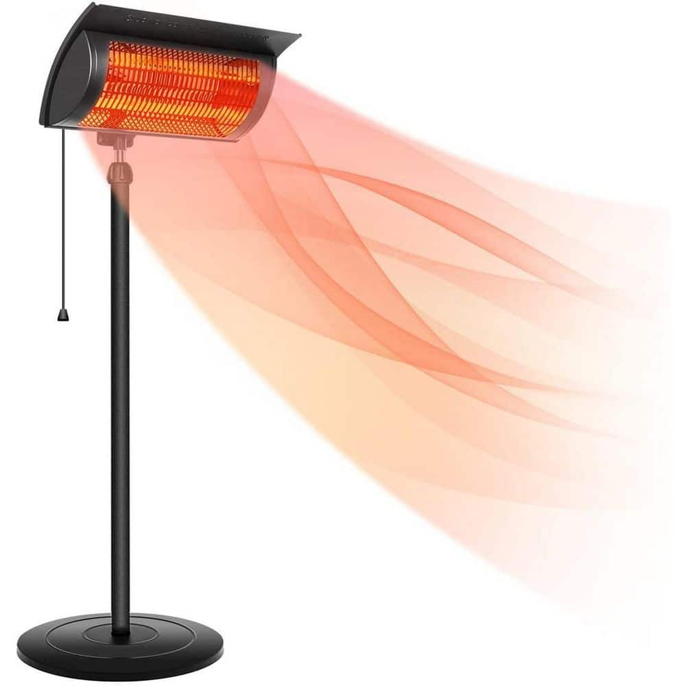 Jushua 750/1500-Watt Indoor/Outdoor Simple Deluxe Standing Heater with Overheat Protection DJ-L-GLHTODSTAND2IN1B