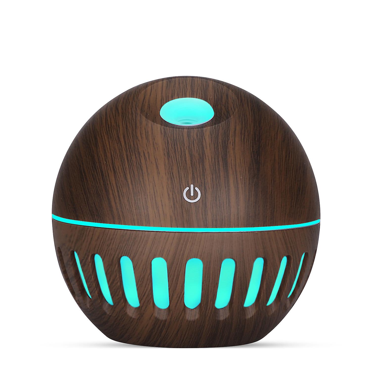 Dark Brown Aromatherapy Essential Oil Diffuser Humidifier Aroma Diffuser With Led Night Lights Mini Mist Humidifier For Bedroom Home Office