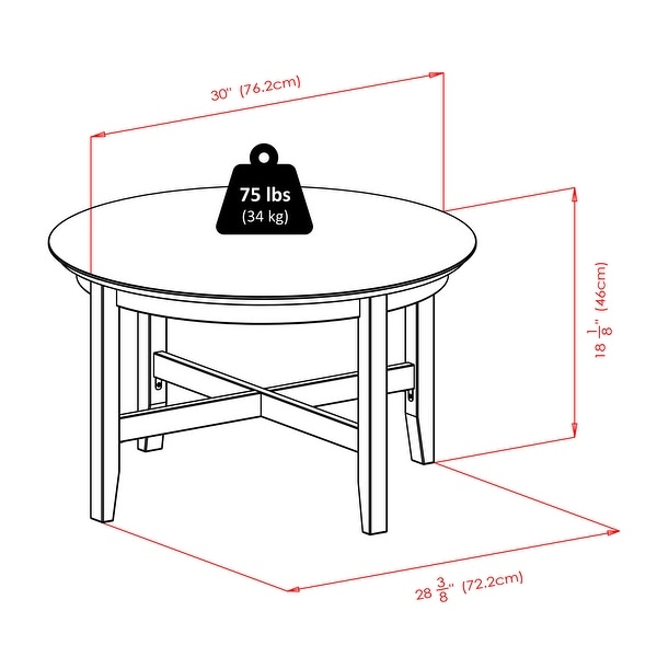 Round Coffee Table， Wooden End Table Snack Table with X-Cross Legs