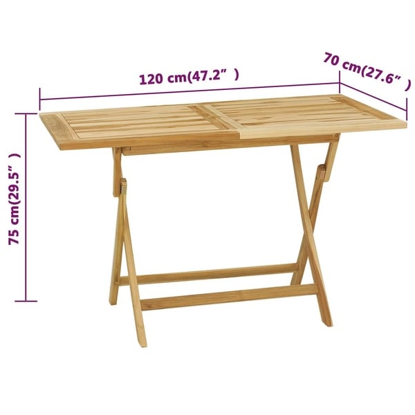 vidaXL 5 Piece Garden Dining Set Solid Wood Teak