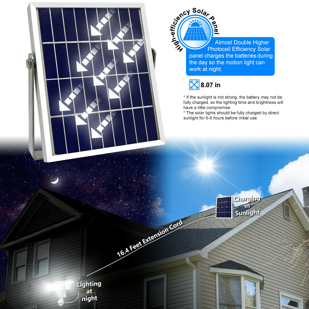 Costech Waterproof 182 LED Solar Light， Triple Head Ultra-Bright Garden Yard Outdoor Motion Sensor Activated Lamp