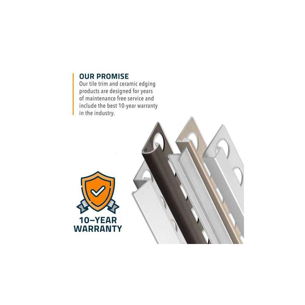 TrimMaster Aluminum Bullnose Tile Edging Trim Polished Chrome 516 in. x 98-12 in. H8711BDC98